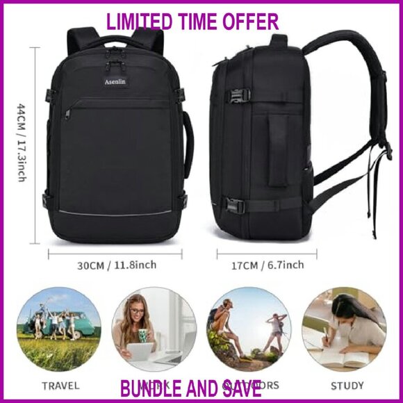Water Resistant Travel Backpack 15.6 Inch Laptop Daypack Weekender Carry On main image 5